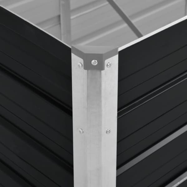 vidaXL hævet plantekasse 160x40x77 cm galvaniseret stål antracitgrå