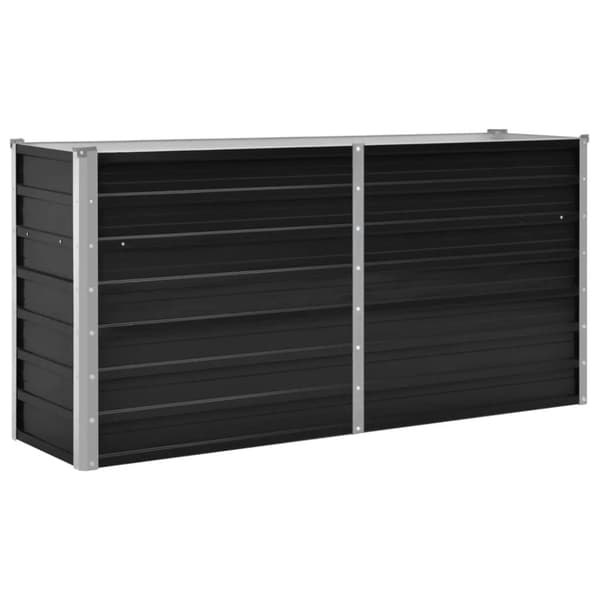 vidaXL hævet plantekasse 160x40x77 cm galvaniseret stål antracitgrå