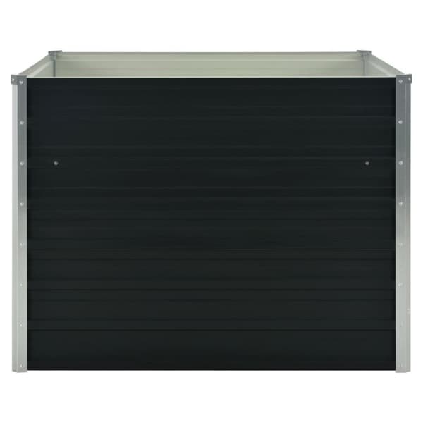 vidaXL hævet plantekasse 100x100x77 cm galvaniseret stål antracitgrå