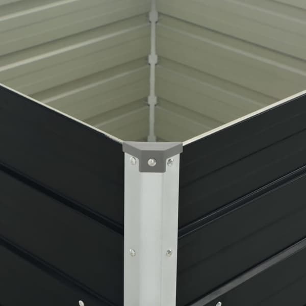 vidaXL hævet plantekasse 100x100x77 cm galvaniseret stål antracitgrå