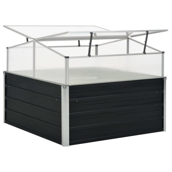vidaXL drivhus 100 x 100 x 77 cm galvaniseret stål antracitgrå