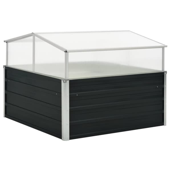 vidaXL drivhus 100 x 100 x 77 cm galvaniseret stål antracitgrå