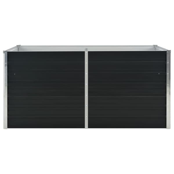 vidaXL Hevet blomsterkasse antrasitt 160x80x77 cm galvanisert stål