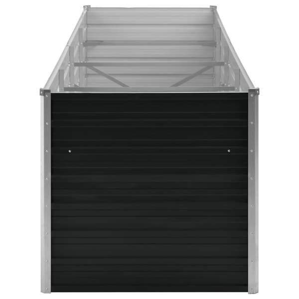 vidaXL Odlingslåda upphöjd antracit 320x80x77 cm galvaniserat stål