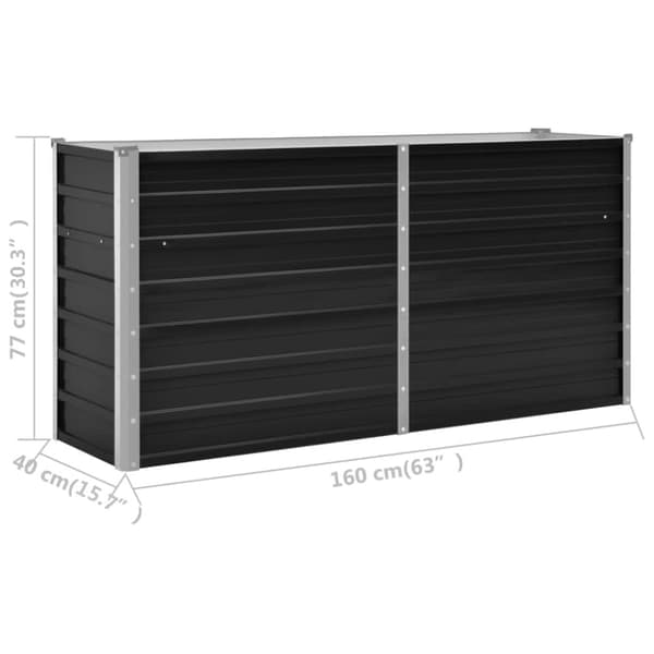 vidaXL Høybed antrasitt 160x40x77 cm galvanisert stål
