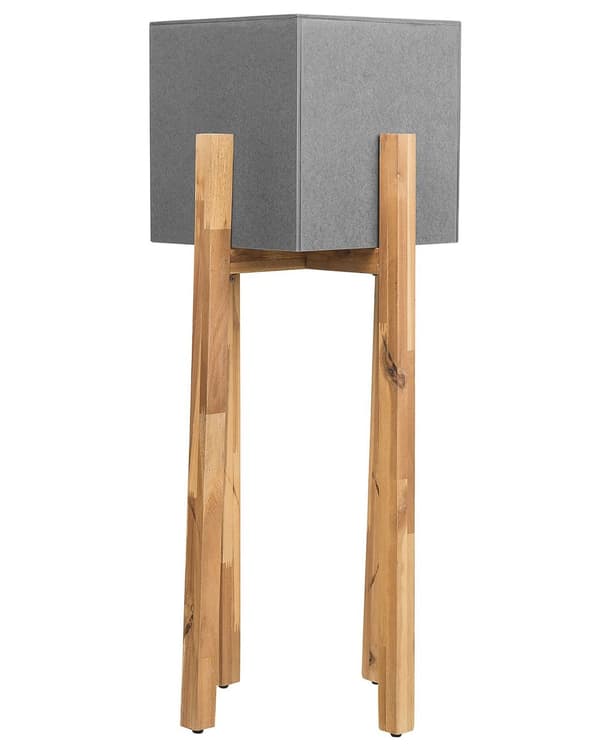 Kukkateline harmaa kuitusementti vaalea puu mänty 30 x 30 x 95 cm neliö sisälle ulos moderni tyyli