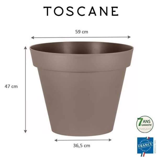 EDA rund toskansk blomkruka - Ø 60 x H 47 cm - 76 L - Taupe