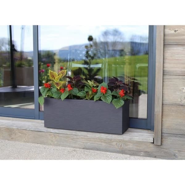 EDA PLASTIQUE Balconniere Graphit Up - 25 L - 59 x 19,5 x 22,8 cm - Antracitgrå