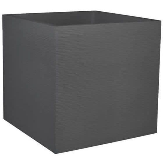 EDA PLASTIQUE Grafit fyrkantig blomma låda - 57 L - 49,5 x 49,5 x 49,5 cm - Antracitgrå
