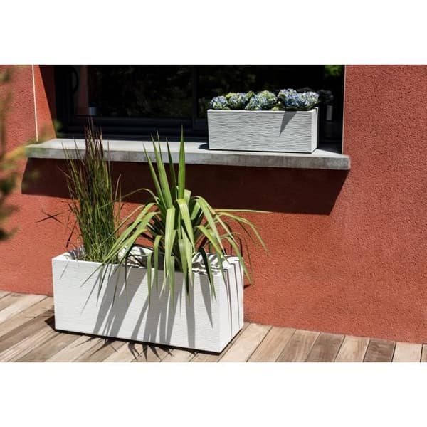 EDA PLASTIQUE Balconniere Graphit Up - 25 L - 59 x 19,5 x 22,8 cm - Vit kalkad