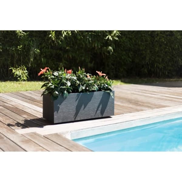 EDA PLASTIQUE Graphit Up Planteringskärl - 57 L - 79.5 x 29.5 x 29.5 cm - Antracitgrå