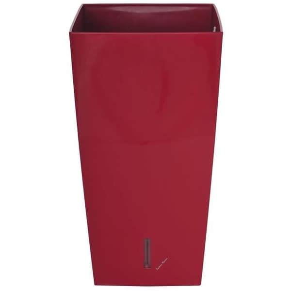RIVIERA Eva Ny fyrkantig blomkruka i plast - 37 x 37 x H 68,5 cm - 69 L - Röd