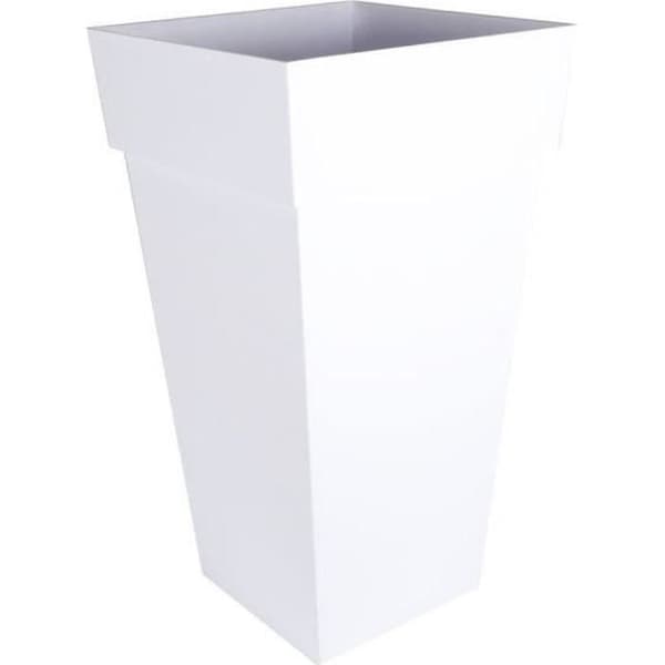 EDA XXL Tuscan Flowerpot - Square - 43,3 x 43,3 x H 80 cm - 98 L - White