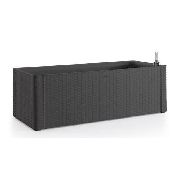 STEFANPLAST Rektangulär naturlig Delux blomma låda - 100x43xH33cm - 90 + 6,5L i förvaringen - Anthracite