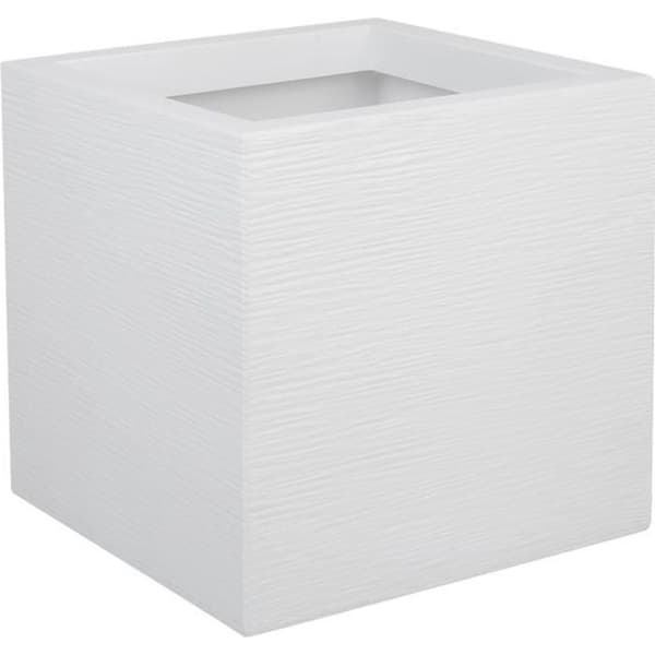 EDA PLASTIQUE Graphit Up fyrkantig blomma låda - 21 L - 29,5 x 29,5 x 29,5 cm - Vit cerusie
