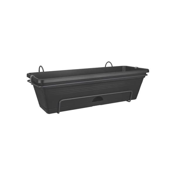 ELHO Balconniere Green Basics Allin1 50 - Exteriör &amp; balkong - L 25,7 x B 47,3 x H 16,7 cm - Svart levande