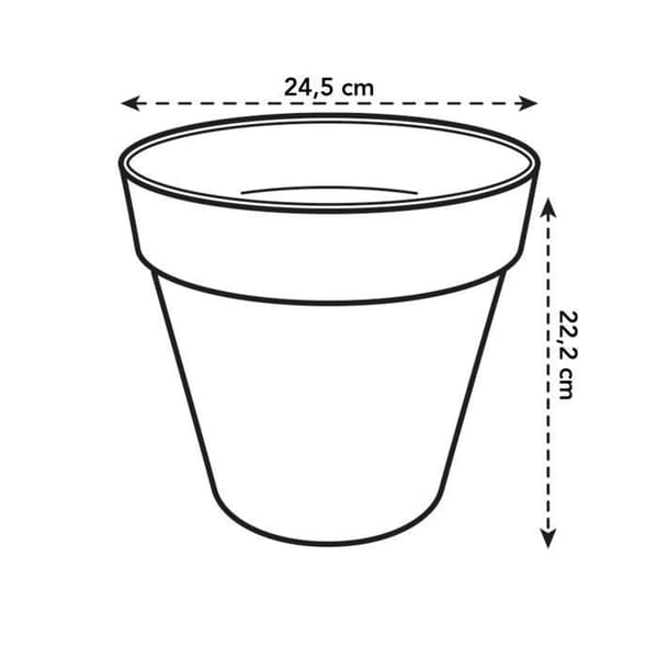ELHO Rund blomkruka Loft Urban 25 - Utomhus - Ø 24,5 x H 22,2 cm - Oker gul