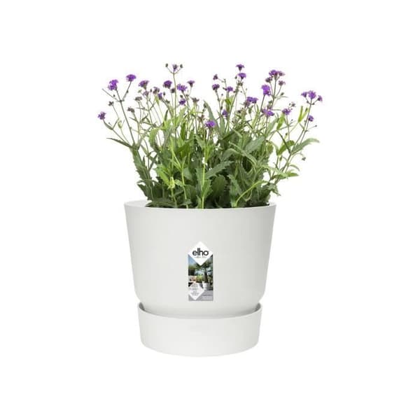 ELHO Greenville 25 rund blomkruka - Utomhus - Ø 24,48 x H 23,31 cm - Vit