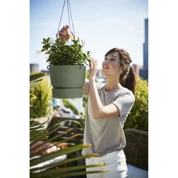ELHO Greenville 24 hängande blomkruka - Utomhus - Ø 23,9 x H 20,3 cm - Lövgrön