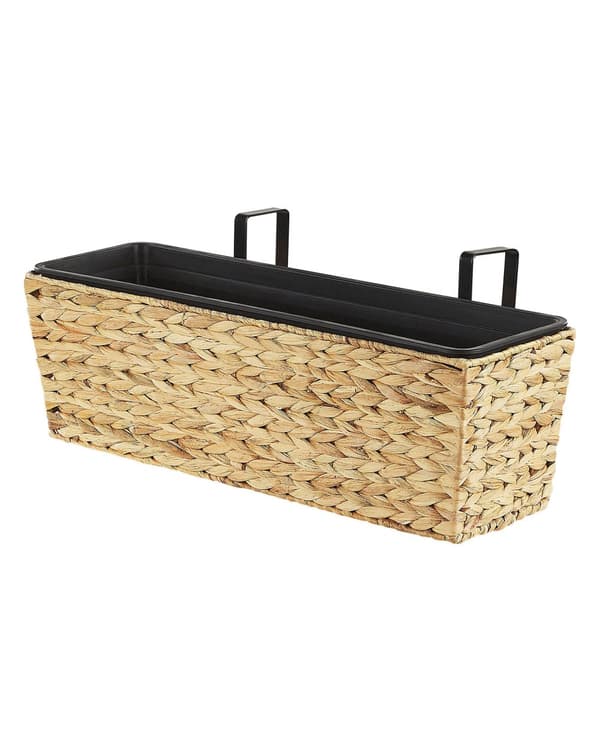 Blomlåda Beige Vattenhyacint Rektangulär 60 x 20 cm Vävd Med dräneringshål
