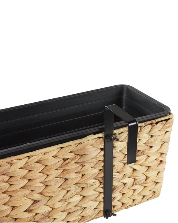 Blomlåda Beige Vattenhyacint Rektangulär 60 x 20 cm Vävd Med dräneringshål