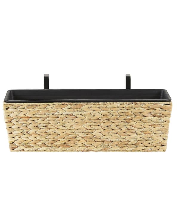 Blomlåda Beige Vattenhyacint Rektangulär 60 x 20 cm Vävd Med dräneringshål