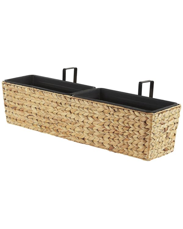 Blomlåda Beige Vattenhyacint Rektangulär 80 x 20 cm Vävd Med dräneringshål