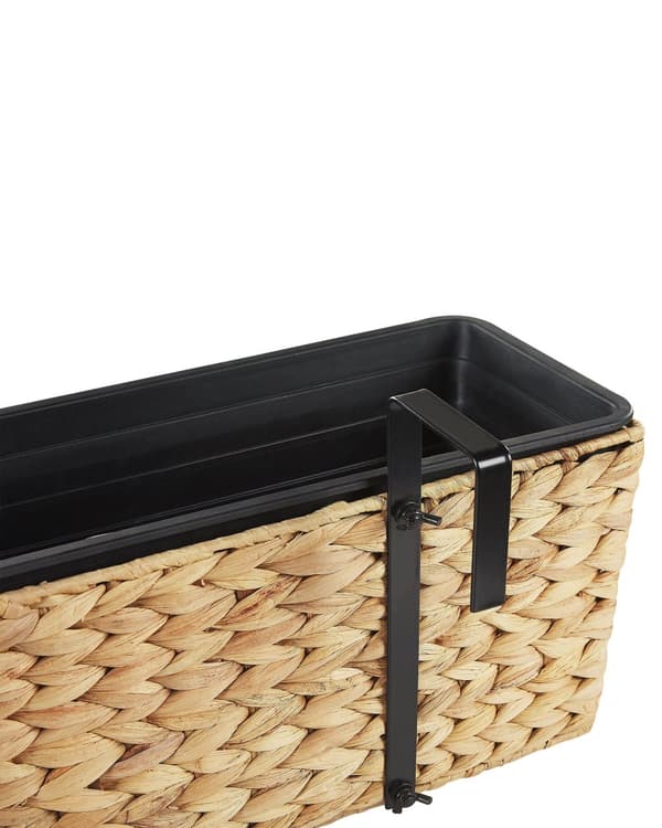Blomlåda Beige Vattenhyacint Rektangulär 80 x 20 cm Vävd Med dräneringshål