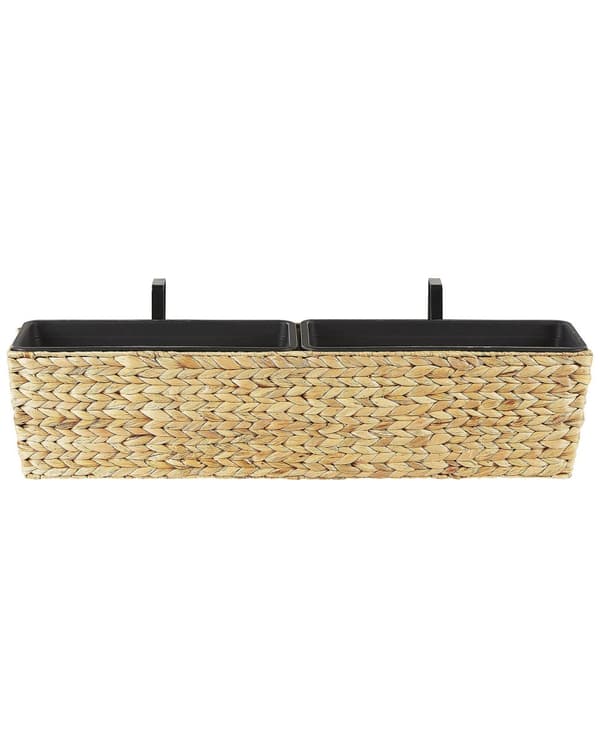 Blomlåda Beige Vattenhyacint Rektangulär 80 x 20 cm Vävd Med dräneringshål