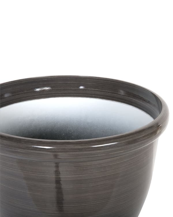 Plantekrukke Plantevogn Solid brun stenblanding Polyresin Højglans udendørs modstandsdygtighed Rund ø 44 cm