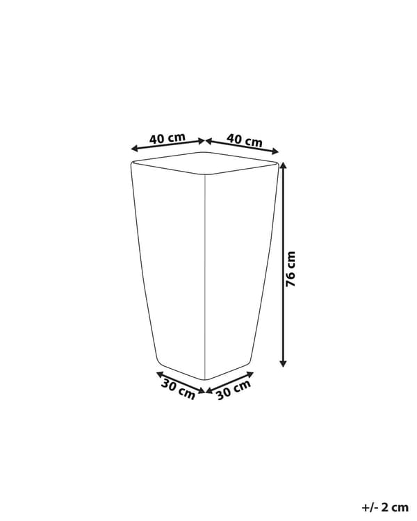 Plantekrukke Guld Stenblanding 40 / 76 cm Høj Firkantet Blomsterkrukke Udendørs Design Urtepotteskjuler Frost Bestandige Terrasse Have Dekor
