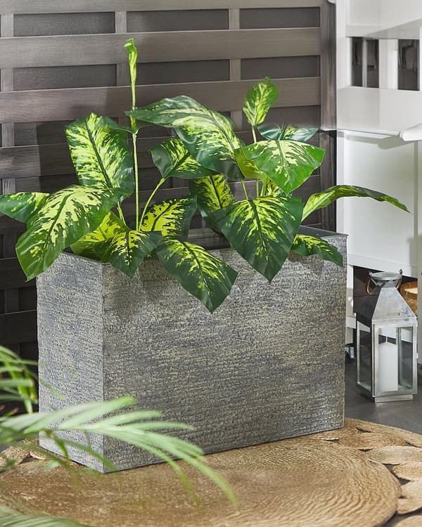 Plantekasse Grå 34 x 80 x 56 cm Indendørs Rektangulær Højbede til Terrasse Haven Forhøjet Blomsterkasse Aflang Plantekummer Udendørs