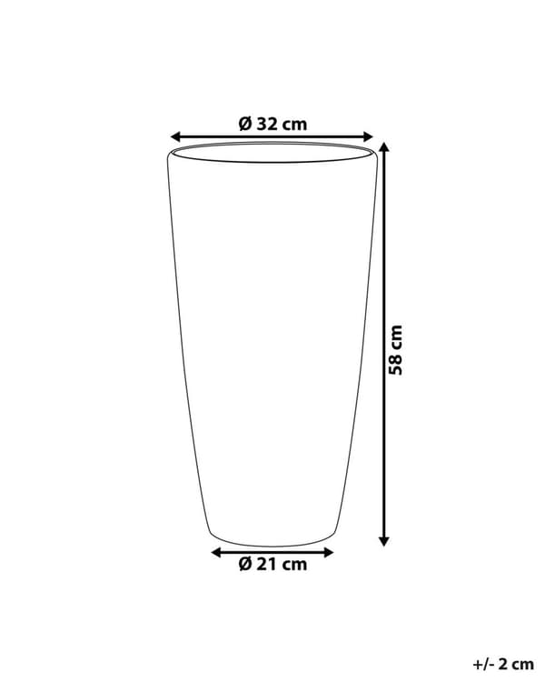 Kruka Vit Stenblandning 32 cm Högglans Rund Hög Modern Design Inomhus Utomhus