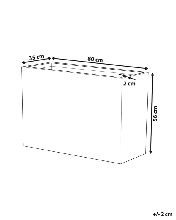 Kruka Grå Sten 34 x 80 x 56 cm Rektangulär kruka Inomhus Utomhus
