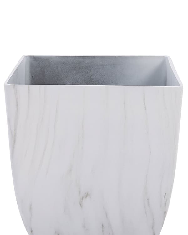 Kruka Marmoreffekt Vit Stenblandning Fyrkantig 28 x 34 cm Modern design Utomhus Inomhus