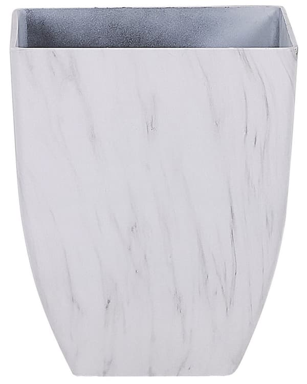 Kruka Marmoreffekt Vit Stenblandning Fyrkantig 35 x 42 cm Modern design Utomhus Inomhus