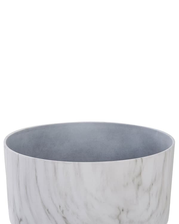Kruka Vit Marmoreffekt Stenblandning 43 x 43 cm Rund Modern design UV-beständig