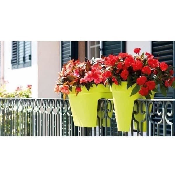 ARTEVASI Planter för balkong Capri - 30 x 60 x H 30 cm - 26,8 L - Antracitgrå