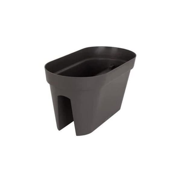 ARTEVASI Planter för balkong Capri - 30 x 60 x H 30 cm - 26,8 L - Antracitgrå