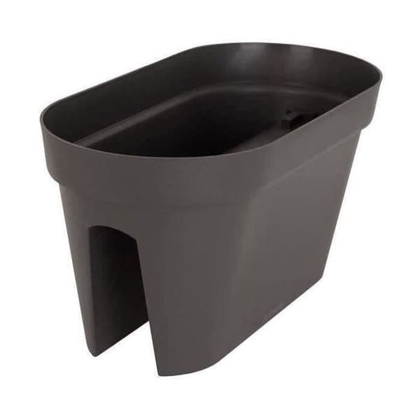 ARTEVASI Planter för balkong Capri - 30 x 60 x H 30 cm - 26,8 L - Antracitgrå