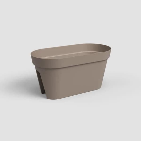 ARTEVASI Planter för balkong Capri - 30 x 60 x H 30 cm - 26,8 L - Taupe grå