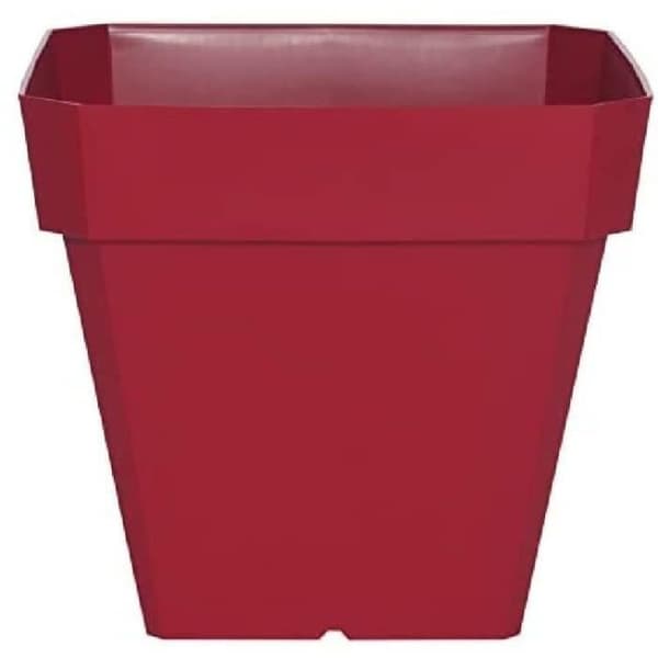 RIVIERA Kvadratisk blomkruka av plast Soleilla - 49 x 49 x H 50 cm - 65 L - Röd