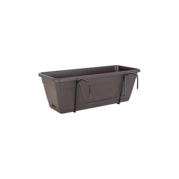 ARTEVASI Venezia Plantsats med vattenreserv - 10 L - 49 x 19,5 x 16,6 cm - Antracitgrå