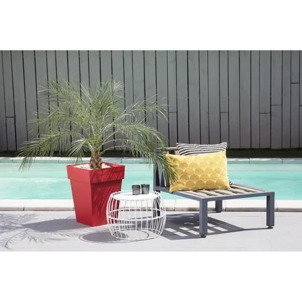 EDA Toscana fyrkantig mellanhög blomkruka - 39 x 39 x H 53 cm - 51 L - Rubinröd