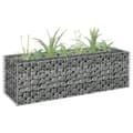 Miniatyrbild 1 av 7: vidaXL Planteringsgabion upphöjd galvaniserat stål 90x30x30 cm