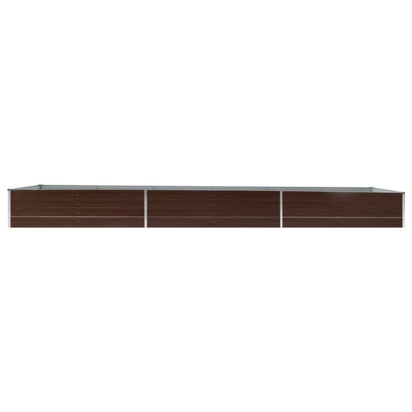 vidaXL forhøjet plantekasse 480x80x45 cm galvaniseret stål brun