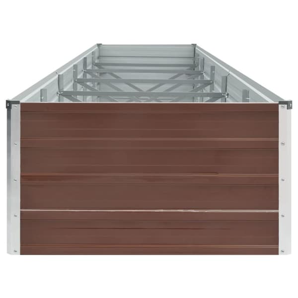 vidaXL forhøjet plantekasse 480x80x45 cm galvaniseret stål brun