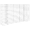 Miniatyrbilde 2 av 6: vidaXL Gabion plantekasse H-formet ståltråd 260x40x150 cm