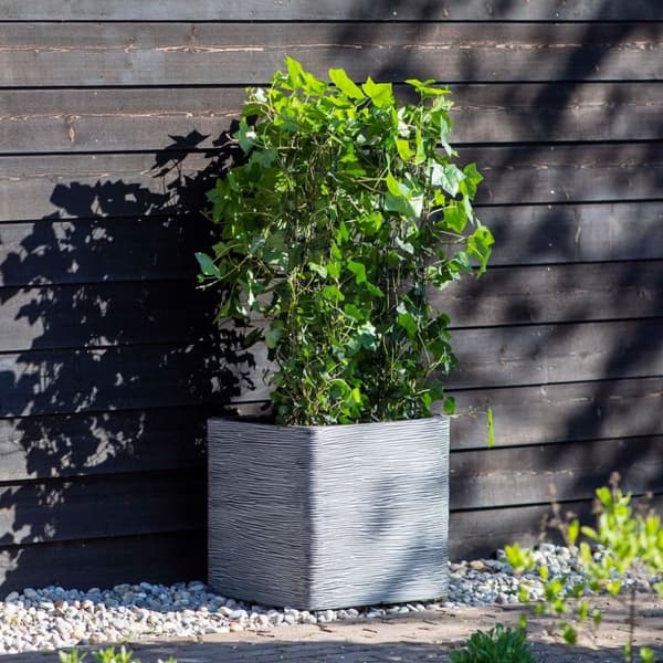 Capi Blomkruka Nature Rib fyrkantig 50x50 cm antracit