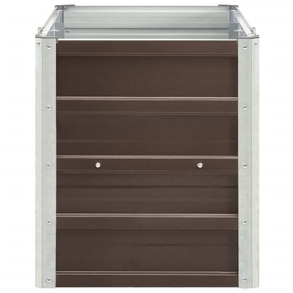 vidaXL Høybed galvanisert stål 240x40x45 cm brun
